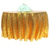 Gold Sequin Glitter Round Tablecloth Party Elegant Round Table Cloth Cover Events for Wedding Party Christmas Decor