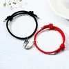 Link Bracelets 2Pcs Love Heart Magnetic Couple Charm Bracelet Set For Men Women Friendship Braid Rope Magnet Jewelry Gift Sl634