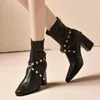 Bot Chelsea Boots Kadın Ayakkabı Ayakkabı Yüksek Topuklu Seksi 2023 YENİ KIŞ FAD THUNKY SEEP TOE KURULU KURU POMPA MOTOSİYONLAR STOW BOTAS