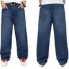 Mens Jeans Fashion Baggy Man Dark Blue Color Hiphop Loose Skateboard Men Big Size 3046 Pantalones Botton Trousers 230825