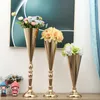 Vasos flor para peça central do casamento decoração de mesa metal ouro alto planta potes natal el quarto decoração para casa