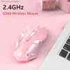 2.4G Wireless Bluetooth Silent Mute Gaming Mouse 1600DPI Óptico LED Retroiluminado USB Ratones recargables Diseño de 6 botones para PC portátil Q230825