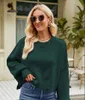 2023 Autumn/Winter New European and American Loose Short Pullover Sweater Fashion Long Sleeve Round Neck Knit