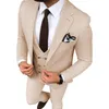 Herrdräkter blazrar beige bröllop smoking smal passform en knapp för män anpassade brudgummen kostym tre stycken prom formell manlig SuitJacketpantsvest 230824