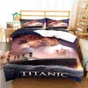 Ensembles de literie Impression 3D Titanic Motif Housse de couette Taie d'oreiller AU EU US Taille pour la décoration de la chambre