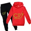 Sweats à capuche Sweats à capuche Printemps Automne Football Idol CR7 Vêtements Sweat à capuche Pantalon Costume adapté aux sports et aux loisirs Cadeau d'anniversaire de Noël Enfants 230825