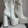 Mstacchi Thigh Women Glisten Patent Leather Platform Sexy Solid Color Heels Shoes Women's High Boots T230824 09cd9 's