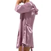 Vêtements de nuit pour hommes, manches courtes, pyjama, peignoir à capuche, peignoir d'été en satin de soie, chemise de nuit, kimono, ample et sexy