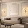 Wall Lamp Modern Round Crystal Glass Combination For Living Room Nordic TV Background LED Lights Bedside Corridor Aisle