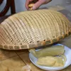 Zestawy naczyń stołowych bambusowa okładka chlebowa manualna okrągła taca rattan tkana domowa siatkowa namiot wiklinowy gospodarstwo domowe