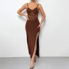 Casual Dresses Women O Neck Lace Ruffles Elegant Cocktail Party Wear Work Bodycon Vintage Pencil Dress Wedding Evening 2023