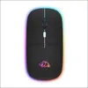 Ziyoulang Перезаряжаемая Bluetooth Mouse 2,4G Двойная режим Семь цветов дыхание кнопка отключения света подходит для ПК iPad ноутбук HKD230825