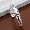 Bracelet couleur argent pour femmes et filles, mignon, cadeau préféré, charme rétro, exquis, circulaire, ouvert, bijoux à la mode