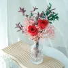 Flores decorativas rosa vermelho rosas naturais casamento decoração de casa buquê algodão alta qualidade luxo seco arranjo margarida a granel