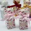 Cadeau Wrap Multicolor Fishtail Paper Candy Box Boîtes de faveurs de mariage avec ruban Baby Shower Anniversaire Home Party Supply Décoration