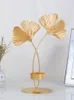 شموع شموع شمالية الذهب GOND GINKGO LEAF Candleholder غرفة المعيش