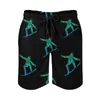 Men's Shorts Snowboard Board Summer Sport Sports Surf Beach Short Pants Male Fast Dry Funny Print Plus Size Swimming Trunks