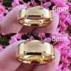 Band Rings iTungsten 6mm 8mm Engagement Wedding Band Gold Plated Tungsten Finger Ring for Men Women Couple Fashion Jewelry Comfort Fit 230824