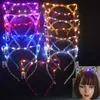 Andra evenemangsfestleveranser 10st Vuxen Barn lyser upp LED Cat Ear Snowflake Tree Bodband Flower Crown Birthday Wedding Glow Party Halloween Festival 230824