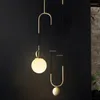 Lampade a sospensione Sala da pranzo nordica Luci a LED Design creativo Lampada di sollevamento in vetro Loft sospeso Soggiorno Lustro