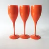 Wine Glasses 1Cup Champagne Flutes PC Plastic Dishwasher-safe White Acrylic Glass Transparent Orange