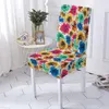 Stoelhoezen Zonnebloempatroon Hoes Bloemenprint Spandex Stof Wasbare hoes voor eetkamer Keuken Decor