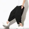 Pantalons pour hommes Summer Cotton Harem Hommes Casual Hip Hop Pantalon Cross Bloomers CalfLength Joggers Streetwear 230824