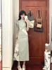 Vêtements ethniques 2023 Style chinois Cheongsam Oriental Qipao Jeunesse Slim Vert Moderne Robe Quotidienne Dame Gracieuse Hanfu