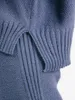 Pantaloni a due pezzi da donna Moda Casual Set lavorato a maglia Donna Manica lunga allentata O Collo Maglione di base Gamba larga 2023 Inverno caldo Solido 2