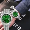 Relógios de pulso Negócios Top Marca Lced Out Homens Relógio Full Diamond Relógio Calendário Romano Digital À Prova D 'Água Hip Hop Masculino Quartz Presente