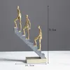 アートアンドクラフトワンピース樹脂彫像北欧のホームアクセサリーリビングルームデコレーションゴールドフィギュラインオフィス装飾彫刻抽象現代アート