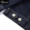 Herrjackor mbbcar kamouflage blixt trycker herr råa denim jacka mörkblå retro lapel drop axel lös en tvättad denimjacka 3048 230824