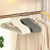 Hangers 5 Pcs Non-Slip Flocking Hanger Adult Coat Clothes Organizer Drying Clothing Wardrobe Space Saving Household Storage