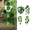 Kunstbloemen Groen Acryl Venster Hangende Bladeren Kunstmatige Hangende Suncatcher Kerstslinger Planten Decor Zomer Thuis 230824