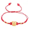 Bedelarmbanden 1pc Chinees Jaar Rood Armband Geluksdier Voor De Tijger Touw Sieraden Cadeau Dame Koppels