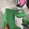 Tacchi nuovi asciugamani caldi alti marchi verde stile street style puntato di punta di piedi stivali da donna t