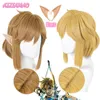 Cosplay Wigs Link Wig Cosplay Twilight Princess Cosplay Blonde Brown Wig Cosplay Anime Wigs Heat Resistant Synthetic Wigs Halloween Wigs 230824