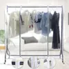 Clear Waterproof Dustproof Zip Clothes Rail Cover Clothing Rack Cover Protector Bag Hanging Garment Suit Coat Storage Display T200181h