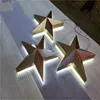 Factory Outlet Outdoor 3D-LED-Kanalbuchstaben mit Hintergrundbeleuchtung aus gebürstetem, hochglanzpoliertem Edelstahl, beleuchtete 3D-Buchstabenschilder aus Metall