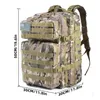 Outdoor-Taschen 50L 1000D Nylon Wasserdichter taktischer Militärrucksack 3 Tage Assault Pack Molle Bag Outdoor Wandern Klettern Camping Armee Rucksack 230825