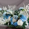 Fleurs décoratives 50 / 100cm Arrangement mural de fleurs de mariage personnalisé Fournitures de pivoines en soie Décor de rangée artificielle pour toile de fond d'arche de fer
