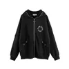 Vintage Zipper Hoodie Jacket Streetwear Hip Hop Ripped Hole Full Zip Up Emo Hooded Sweatshirt 2023 Fashion Oversized Punk Coat