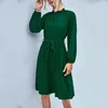 Casual Dresses Solid Color Dress Stylish Women's Cocktail Party Soft Breattable Non-Biting Short Formal With Long Hides All-Match