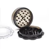 3 layer 60mm plastic smoke grinder Flat 3 layer tobacco manual grinder Smoke breaker Pipe accessories in stock