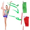 Anéis de ginástica 12pcs 2 metros fita de ginástica de arte rítmica com vara crianças dançando streamers riband haste para ginástica gota 230825