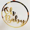 Other Event Party Supplies Wood Acrylic Oh Baby Sign Decorations for Shower Backdrop Po Prop Gender Reveal 230824