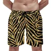 Men's Shorts Board Glitter Zebra Funny Swim Trunks Trendy Modern Animal Print Males Comfortable Sports Oversize Beach