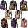 Męskie garnitury Blazery 2024 African Style Linen Men Blazer Slim Fit Charter Wzór drukowaną kurtkę dla mężczyzn Projekty mody Mężczyźni Blazery męskie płaszcz 230824