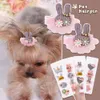 Trajes de gato Pet Dog Hairpin Grampos de Cabelo Rosa Estilo Princesa Barrette Dos Desenhos Animados Grooming Meninas Presentes Acessórios de Festa de Aniversário 230825