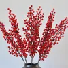 Flores decorativas 94CM artificiales 12 tenedor fruta roja del sur hogar sala de estar decoración navideña accesorios de acebo